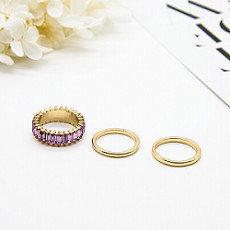 Les femmes façonnent à des anneaux de bijoux le Zircon Opal Moonstone Gold Plated d'acier inoxydable