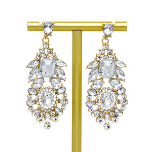 Boucles d'oreille Diamond Gold Chandelier Earrings de bijoux de mode de conception de Crosss