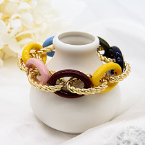 L'alliage de luxe de bracelet d'infini d'hommes de couleur d'arc-en-ciel a perlé des bijoux de bracelets