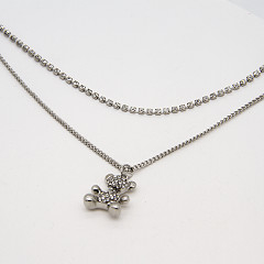 Le collier de foulard de charme a placé Diamond Silver Chain Necklace 44mm - 47mm pour les hommes