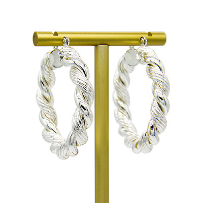 cercle argenté de boucle d'oreille de perforation d'or de Diamond Cartilage Earring Flat Back de l'or 14k