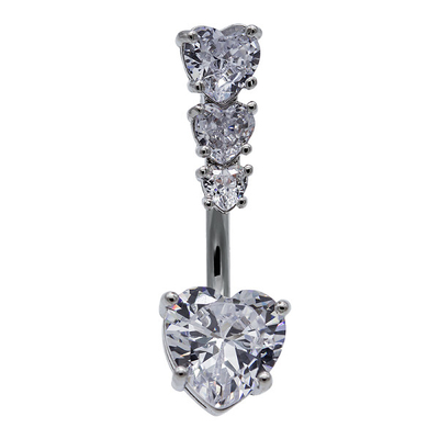Les anneaux de Diamond Clip On Belly Button de fleur de neige griffent placer l'acier chirurgical de catégorie de marqueterie