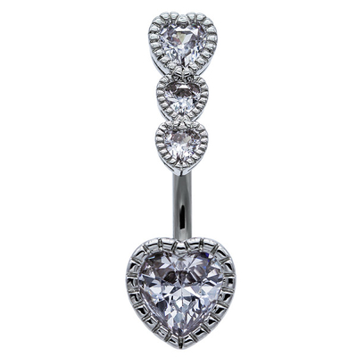 Crystal Belly Button Rings des femmes de bijoux de perforations de nombril d'acier inoxydable