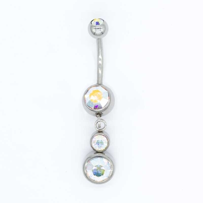 Perles en acier chirurgicales de Barbell de Crystal Stones Body Piercings Jewellery