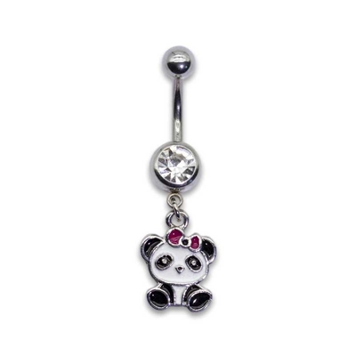 La couleur d'argent de bijoux de Panda Pendant Belly Button Piercings a plaqué l'ODM d'OEM