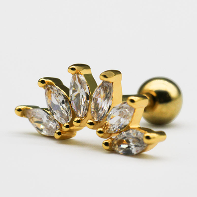 bijoux perçants d'oreille de l'or 16G de 1.2mm