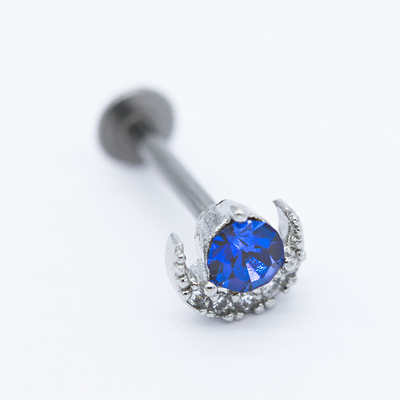 Bijoux en cristal bleus de perforation de 16g Labret