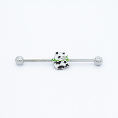 Acier inoxydable 38mm de Panda Industrial Bar Piercing Jewelry 316 mignons d'émail
