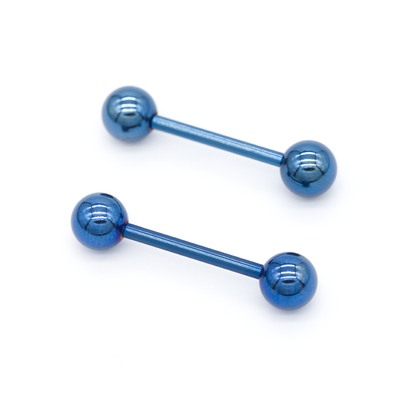 Bijoux hypoallergéniques bleus 14G 1.6mm d'anneaux de mamelon d'électrophorèse