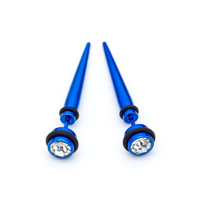 L'oreille acrylique bleue étirant le Faux effilent la mesure claire 6mm de Crystal Gems Spiral Stretchers 2