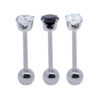Les pierres rondes de Zircon réprimandent l'acier inoxydable perçant des bijoux 14G 316