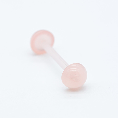 Double langue Ring Piercing Acrylic 14G 16mm de fond plat de dôme de rose