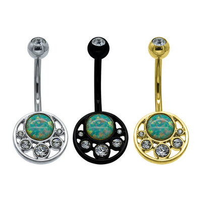 Femmes de bijoux de corps d'acier inoxydable d'Opal Design Belly Ring Jewelry de cristaux