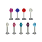Bijoux perçants de Labret de verticale multiple de couleurs 16 boules brillantes de vis de mesure