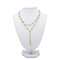 les chaînes d'or de 47mm que la perle de Faux de collier balancent les cercles ronds conçoivent des bijoux de mode