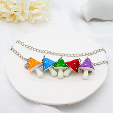 Femmes posées Chunky Chain Link Necklace de collier d'acier inoxydable de champignon