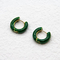 Grand or de boucles d'oreille de bijoux de mode de cercle 1 époxyde vert x 6mm pour des femmes des hommes