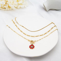 Collier de  Diamond Castle Necklace Carnelian Pendant de mode d'or pour des femmes