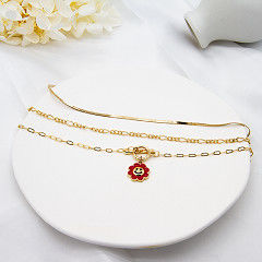 Collier de  Diamond Castle Necklace Carnelian Pendant de mode d'or pour des femmes