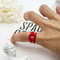 Anneaux de mariage plaqués par or de femmes Sterling Silver/anneaux de mode de pierre gemme acier inoxydable