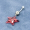 Bijoux rouges 24mm en acier chirurgicaux d'environ cinq d'étoile perforations de corps