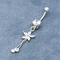 nombril argenté de gland de 12mm perçant les bijoux ronds de corps d'acier inoxydable du diamant 316