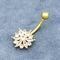 La fleur de bijoux de perforations de corps d'or balancent le nombril perçant 12mm