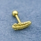 La feuille perçante de bijoux d'oreille d'or d'électrophorèse forment des boucles d'oreille de goujon d'hélice