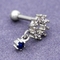 316 gemmes perçantes de Zircon de bijoux d'oreille d'acier inoxydable fleurissent l'ODM d'OEM de conception