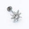Barre d'acier inoxydable perçante des gemmes 316 clairs des bijoux 8mm du dessus 16G Labret de fleur
