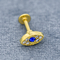 Les bijoux verticaux en acier chirurgicaux 8mm Labret plaqué par or de Labret cloutent
