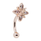 Les gemmes d'espace libre de Rose Gold Eyebrow Piercing Jewelry fleurissent l'acier inoxydable 16G 316