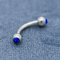 Acier inoxydable bleu 8mm de Crystal Gem Eyebrow Barbell Piercing Jewelry 316L