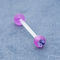 3 morceaux de Crystal Gems Plastic Barbell Tongue perçant 14G hypoallergénique