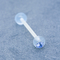 3 morceaux de Crystal Gems Plastic Barbell Tongue perçant 14G hypoallergénique