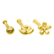 Nez perçant de bijoux de nez d'or d'acier inoxydable Pin Set Indian 3pcs par ensemble