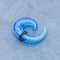 L'oreille matérielle acrylique branche des tunnels se développent en spirales couleur bleue brillante avec les cercles en cuir