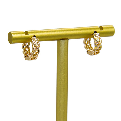 Boucles d'oreille de cartilage d'or de princesse Cut Earrings Diamond 14k de l'or 10mm