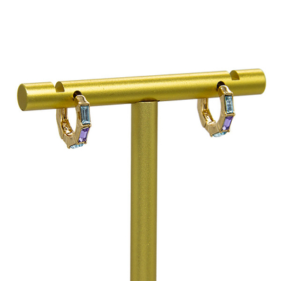 Cercle Diamond Stud Cartilage Earring White Opal Stud Earrings d'acier inoxydable