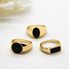 L'or en pierre noir d'argent du diamant 925 a plaqué Ring Round Hoop 17mm pour des filles